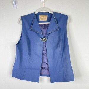 Double‎ D Ranchwear Vest Womens Studded Western Brooch Accent Cowgirl Size S/M